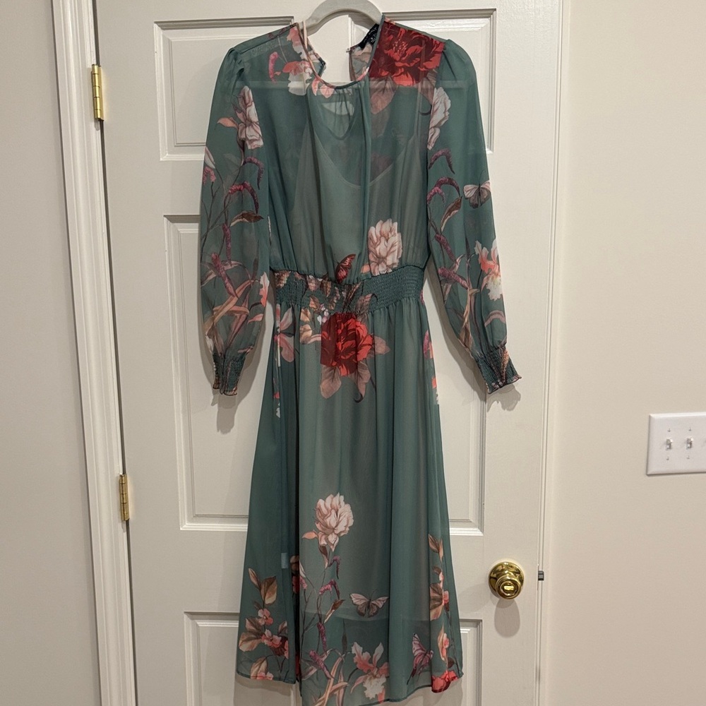 Elegant Floral Long Sleeve Dress
